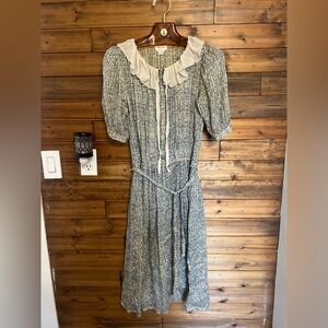 John Yang For Jack Mulqueen 100% silk midi dress size 6